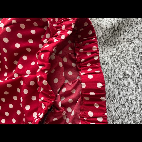 Boohoo Night Red & White Polka Dot Shorts PJ's. Size 4. - Picture 5 of 8